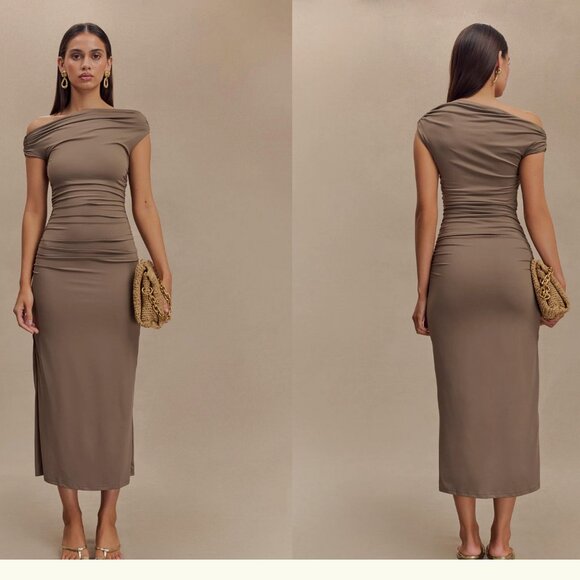 Meshki Alayna Recycled Nylon Midi Dress - Coco *like new - worn once* - Picture 1 of 5